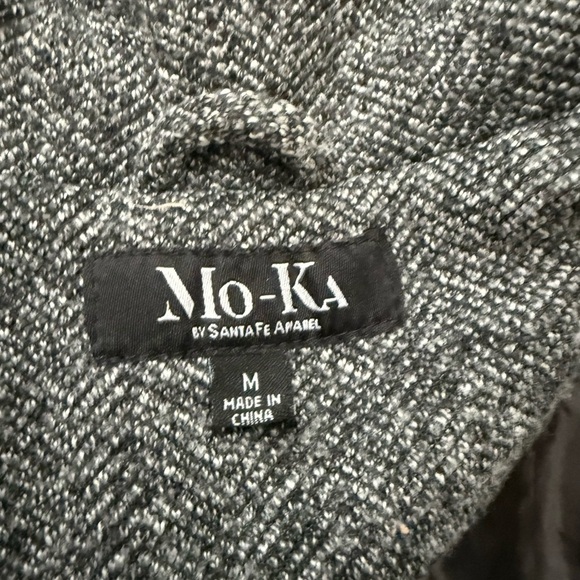 FREE SHIPPING Mo-Ka Black and Gray Vegan Leather Jacket - Picture 5 of 10